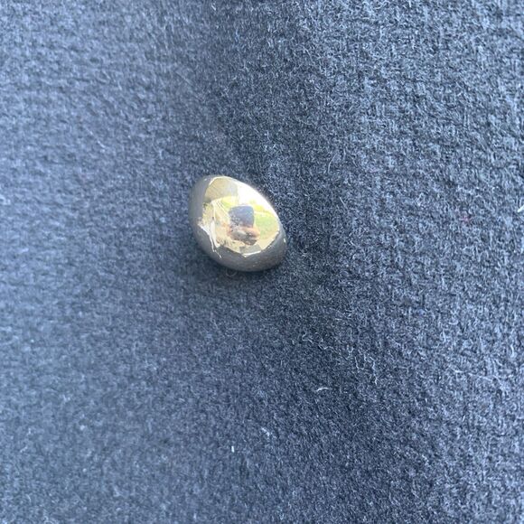 MNG Mango Double Breast Wool-Blend Coat Jacket Black Women's Large Gold Buttons - Picture 9 of 9